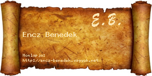 Encz Benedek névjegykártya